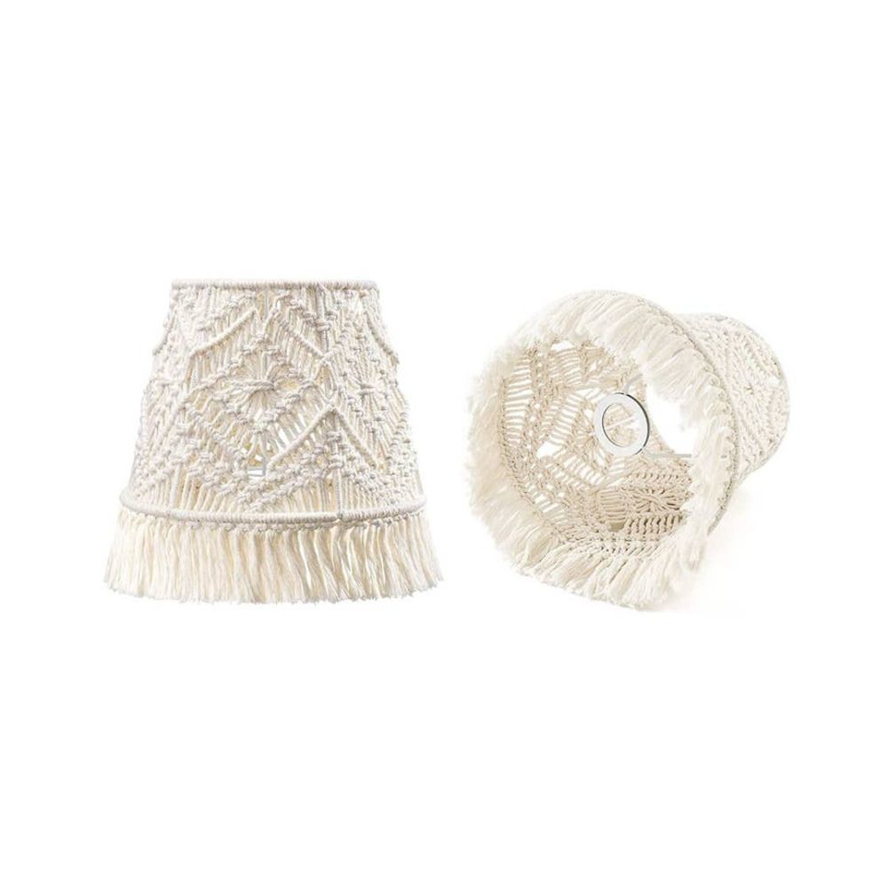 Chic Cream Macrame Lampshade